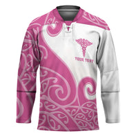 Personalised New Zealand Nurse Hockey Jersey Maori Koru Pink Version LT05 Unisex Pink - Polynesian Pride