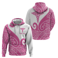 Personalised New Zealand Nurse Hoodie Maori Koru Pink Version LT05 - Polynesian Pride