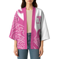 Personalised New Zealand Nurse Kimono Maori Koru Pink Version LT05 - Polynesian Pride