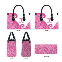 Personalised New Zealand Nurse Leather Bag Maori Koru Pink Version LT05 - Polynesian Pride