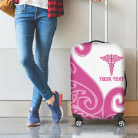 Personalised New Zealand Nurse Luggage Cover Maori Koru Pink Version LT05 - Polynesian Pride