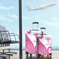 Personalised New Zealand Nurse Luggage Cover Maori Koru Pink Version LT05 - Polynesian Pride