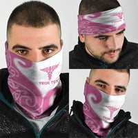 Personalised New Zealand Nurse Neck Gaiter Maori Koru Pink Version LT05 - Polynesian Pride