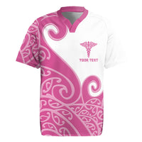 Personalised New Zealand Nurse Rugby Jersey Maori Koru Pink Version LT05 Pink - Polynesian Pride