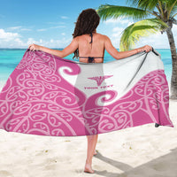 Personalised New Zealand Nurse Sarong Maori Koru Pink Version LT05 - Polynesian Pride