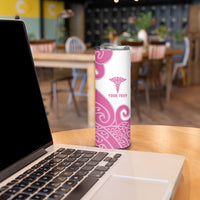 Personalised New Zealand Nurse Skinny Tumbler Maori Koru Pink Version LT05 - Polynesian Pride