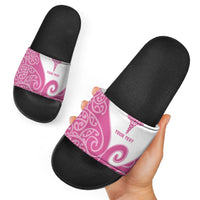 Personalised New Zealand Nurse Slide Sandals Maori Koru Pink Version LT05 - Polynesian Pride