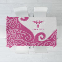 Personalised New Zealand Nurse Tablecloth Maori Koru Pink Version LT05 Pink - Polynesian Pride