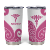 Personalised New Zealand Nurse Tumbler Cup Maori Koru Pink Version LT05 Pink - Polynesian Pride