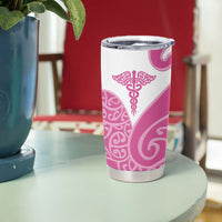 Personalised New Zealand Nurse Tumbler Cup Maori Koru Pink Version LT05 - Polynesian Pride