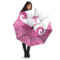 Personalised New Zealand Nurse Umbrella Maori Koru Pink Version LT05 - Polynesian Pride