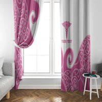 Personalised New Zealand Nurse Window Curtain Maori Koru Pink Version LT05 - Polynesian Pride