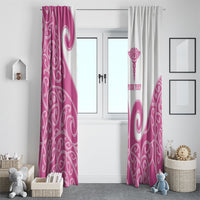 Personalised New Zealand Nurse Window Curtain Maori Koru Pink Version LT05 - Polynesian Pride