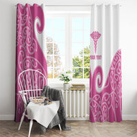 Personalised New Zealand Nurse Window Curtain Maori Koru Pink Version LT05 - Polynesian Pride
