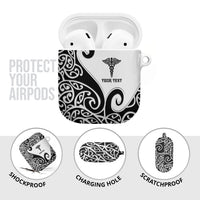 Personalised New Zealand Nurse AirPods Case Maori Koru Black Version LT05 - Polynesian Pride