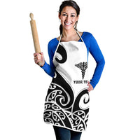 Personalised New Zealand Nurse Apron Maori Koru Black Version LT05 - Polynesian Pride