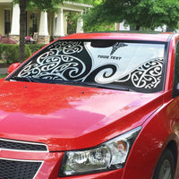 Personalised New Zealand Nurse Auto Sun Shade Maori Koru Black Version LT05 - Polynesian Pride