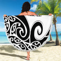 Personalised New Zealand Nurse Beach Blanket Maori Koru Black Version LT05 - Polynesian Pride