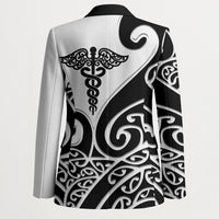 Personalised New Zealand Nurse Blazer Maori Koru Black Version LT05 - Polynesian Pride