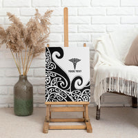 Personalised New Zealand Nurse Canvas Wall Art Maori Koru Black Version LT05 - Polynesian Pride