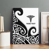 Personalised New Zealand Nurse Canvas Wall Art Maori Koru Black Version LT05 - Polynesian Pride