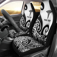 Personalised New Zealand Nurse Car Seat Cover Maori Koru Black Version LT05 - Polynesian Pride