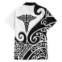 Personalised New Zealand Nurse Family Matching Long Sleeve Bodycon Dress and Hawaiian Shirt Maori Koru Black Version