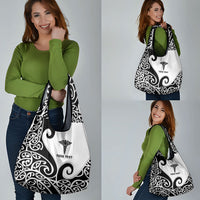 Personalised New Zealand Nurse Grocery Bag Maori Koru Black Version LT05 - Polynesian Pride