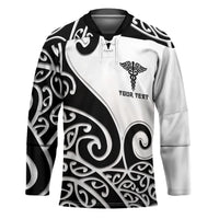 Personalised New Zealand Nurse Hockey Jersey Maori Koru Black Version LT05 Unisex Black - Polynesian Pride