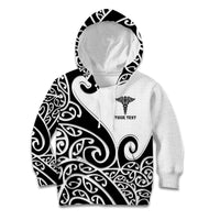 Personalised New Zealand Nurse Kid Hoodie Maori Koru Black Version LT05 Hoodie Black - Polynesian Pride