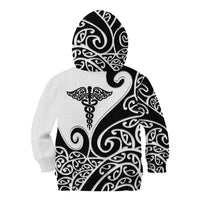 Personalised New Zealand Nurse Kid Hoodie Maori Koru Black Version LT05 - Polynesian Pride