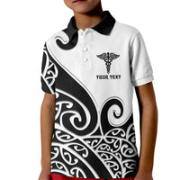 Personalised New Zealand Nurse Kid Polo Shirt Maori Koru Black Version LT05 Kid Black - Polynesian Pride