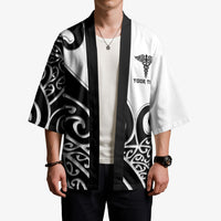 Personalised New Zealand Nurse Kimono Maori Koru Black Version LT05 - Polynesian Pride