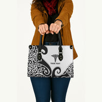Personalised New Zealand Nurse Leather Bag Maori Koru Black Version LT05 - Polynesian Pride