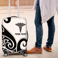 Personalised New Zealand Nurse Luggage Cover Maori Koru Black Version LT05 Black - Polynesian Pride