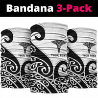Personalised New Zealand Nurse Neck Gaiter Maori Koru Black Version LT05 package One Size: 25*50cm Black - Polynesian Pride