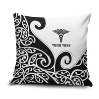Personalised New Zealand Nurse Pillow Cover Maori Koru Black Version LT05 Black - Polynesian Pride