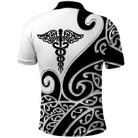 Personalised New Zealand Nurse Polo Shirt Maori Koru Black Version LT05 - Polynesian Pride