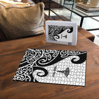 Personalised New Zealand Nurse Puzzle Maori Koru Black Version LT05 - Polynesian Pride
