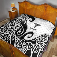 Personalised New Zealand Nurse Quilt Maori Koru Black Version LT05 - Polynesian Pride