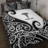 Personalised New Zealand Nurse Quilt Bed Set Maori Koru Black Version LT05 Black - Polynesian Pride