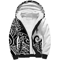 Personalised New Zealand Nurse Sherpa Hoodie Maori Koru Black Version LT05 Unisex Black - Polynesian Pride