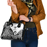 Personalised New Zealand Nurse Shoulder Handbag Maori Koru Black Version LT05 - Polynesian Pride