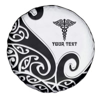 Personalised New Zealand Nurse Spare Tire Cover Maori Koru Black Version LT05 - Polynesian Pride