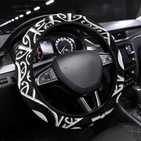 New Zealand Nurse Steering Wheel Cover Maori Koru Black Version LT05 Universal Fit Black - Polynesian Pride