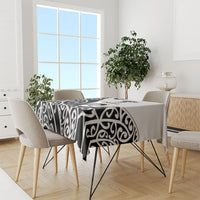 Personalised New Zealand Nurse Tablecloth Maori Koru Black Version LT05 - Polynesian Pride
