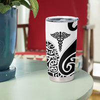 Personalised New Zealand Nurse Tumbler Cup Maori Koru Black Version LT05 - Polynesian Pride