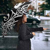 Personalised New Zealand Nurse Umbrella Maori Koru Black Version LT05 - Polynesian Pride