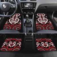 Aotearoa Ngapuhi Car Mats Maori Tribal Pattern LT05 Set 4pcs Red - Polynesian Pride