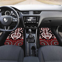 Aotearoa Ngapuhi Car Mats Maori Tribal Pattern LT05 Set 2pcs - Front Red - Polynesian Pride